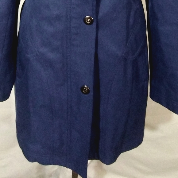 Kristen Blake Winter Jacket Blue Hooded, ZipUp Snaps, Pockets, Insulated Lined,M - Picture 14 of 16